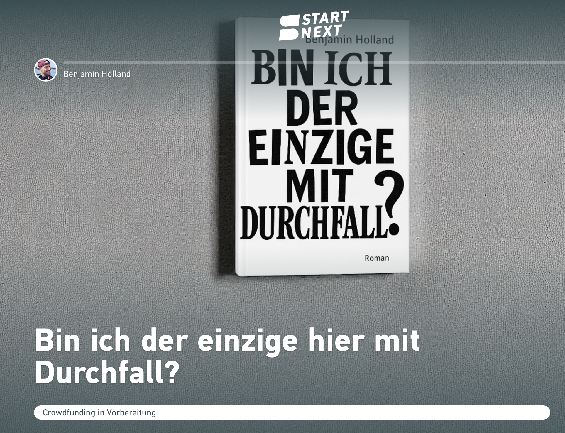 Startnext: Mein Roman ist in den letzten Zügen